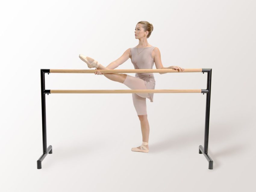 Portable Ballet Barre Double Beam 180cm Long Dance Floor