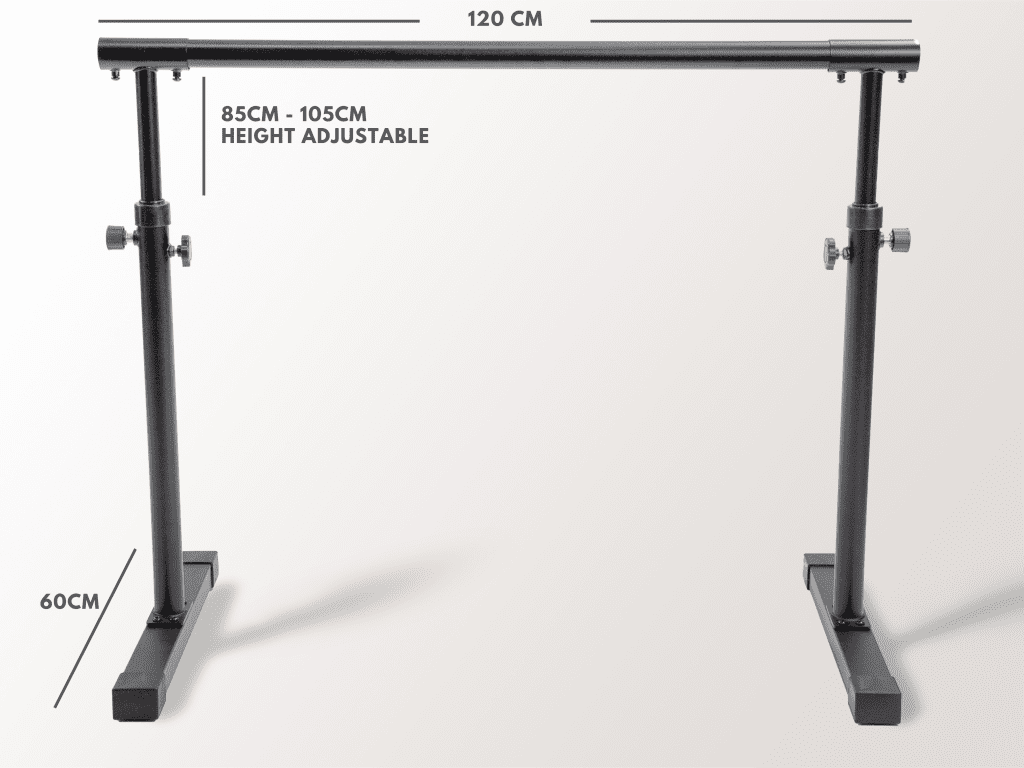 Portable Ballet Barre - Height Adjustable 120cm Long - Dance Floor