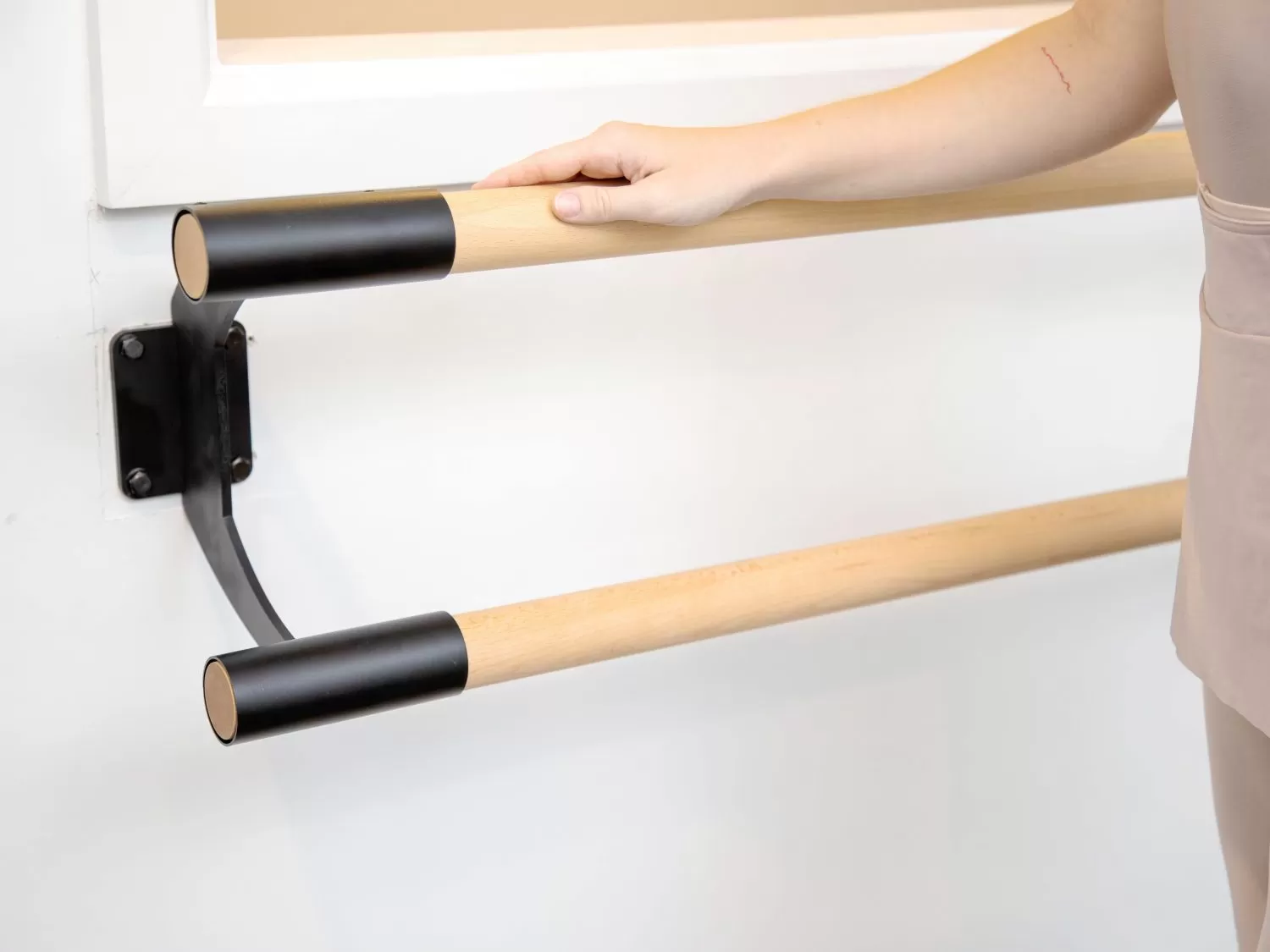 Wall Mounted Ballet Barre Double Black 4 1 E1685010643876